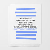 Boyband lyrics belated birthday card by just follow your art