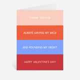 Having My Back & Pounding My Front Valentine's Day Card