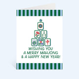 Merry Mahjong & Happy New Year Greeting Card