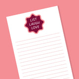 List Laugh Love Tall Notepad