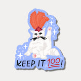 Keep It 100 Showgirl Cat Sticker