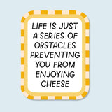 Enjoying Cheese Obstacles Funny Sticker