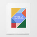 ride or die greeting card for best friend
