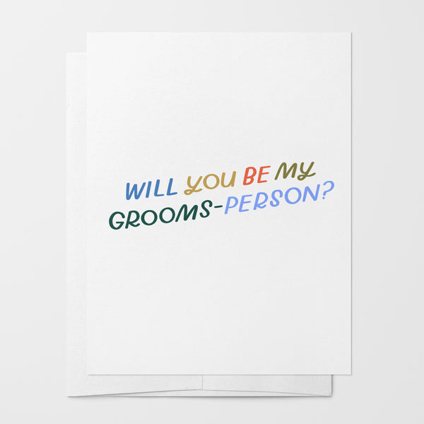 Will You Be My Grooms-Person? Card | Wedding Party Card, Inclusive Cards