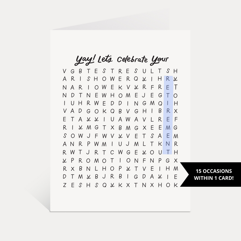 Interactive Word Search Card by Just Follow Your Art