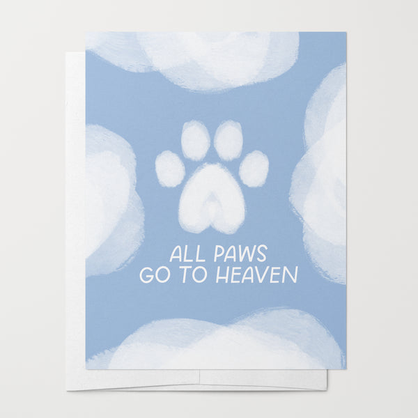 all paws go to heaven pet loss greeting card 