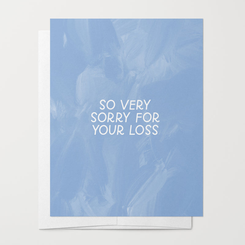 so very sorry for your loss greeting card and envelope by just follow your art