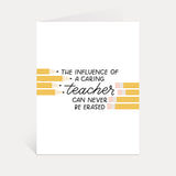 caring teacher appreciation card never erased pencil illustration greeting card
