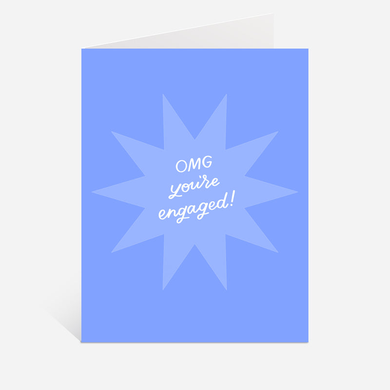 OMG you're engaged funny engagement greeting card