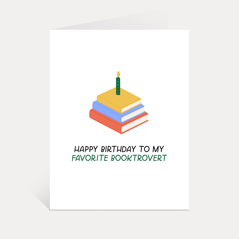 happy birthday booktrovert funny book lover bday card
