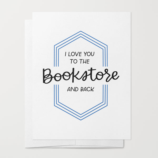 I love you to the bookstore and back funny book greeting card for anniversary wedding love