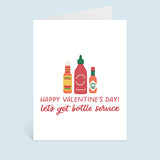 Happy Valentine's Day, Let's Get Bottle Service Hot Sauce Card