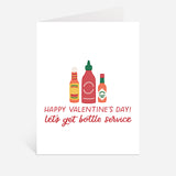 Happy Valentine's Day, Let's Get Bottle Service Hot Sauce Card