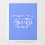 Demure Birthday Card