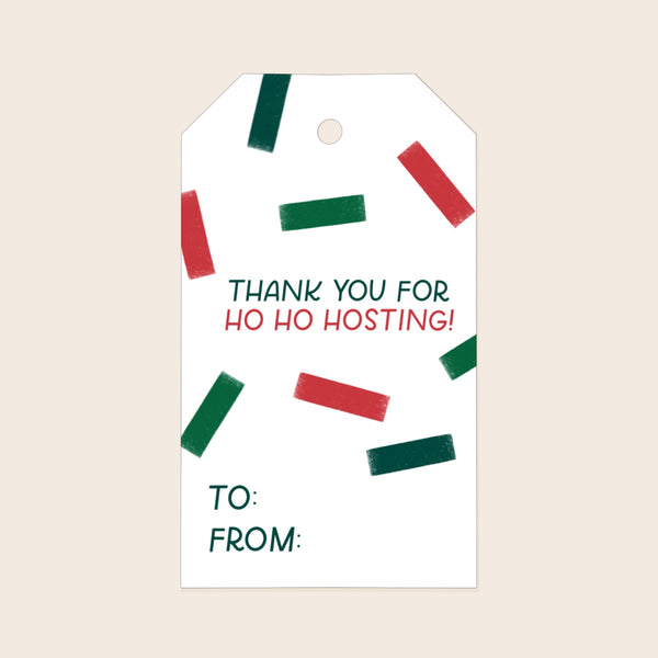 Thank You For Ho-Ho-Hosting Gift Tag Set