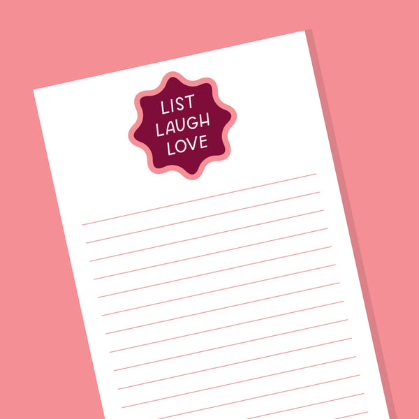 List Laugh Love Tall Notepad