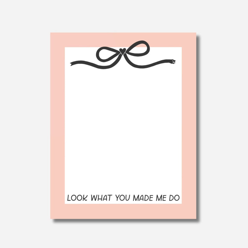 look what you made me do notepad with reputation snake bow