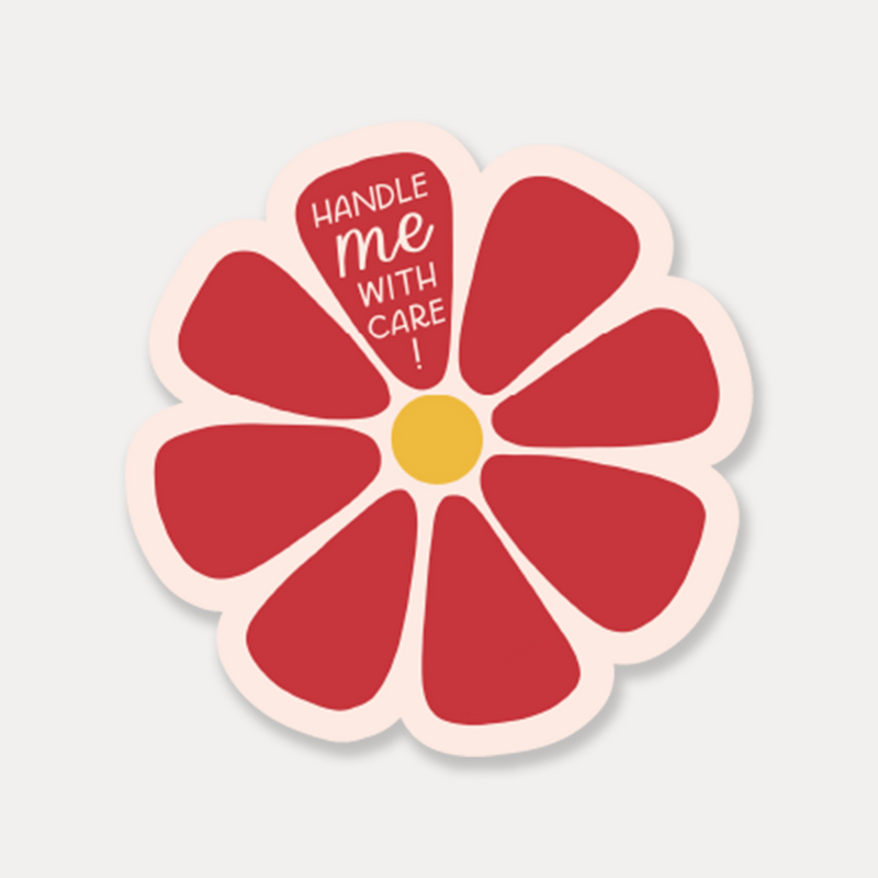 Handle Me With Care Flower Sticker