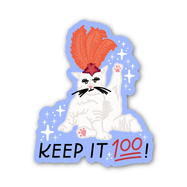 Keep It 100 Showgirl Cat Sticker