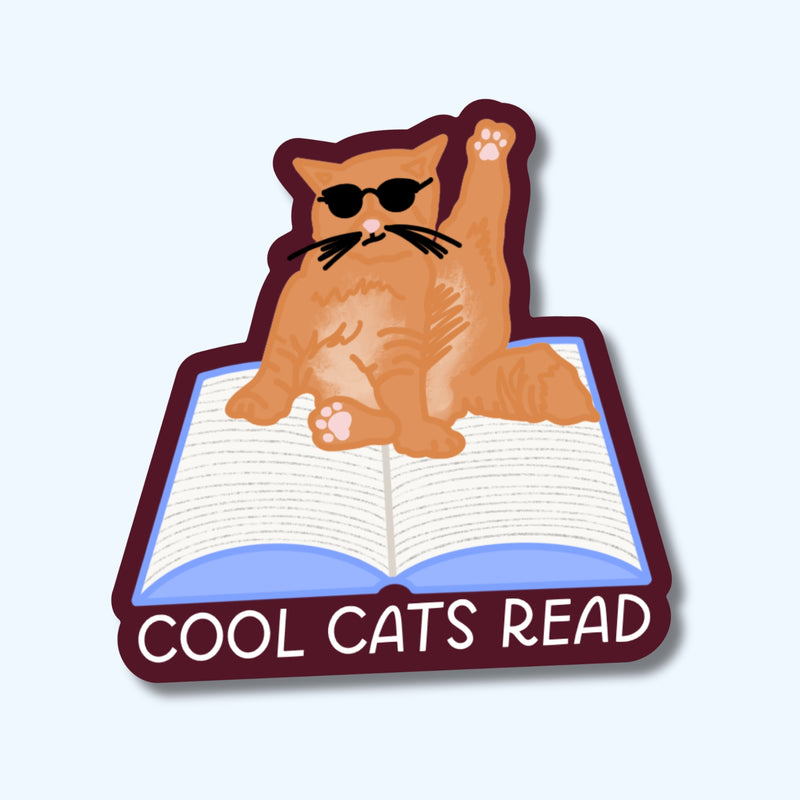 Cool Cats Read Sticker