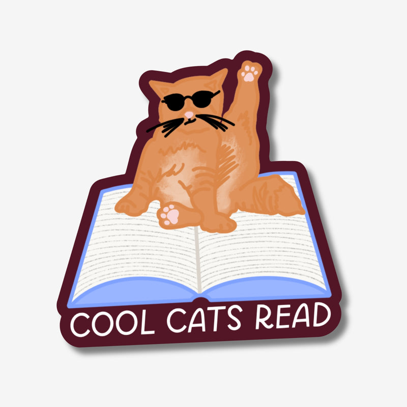 Cool Cats Read Sticker