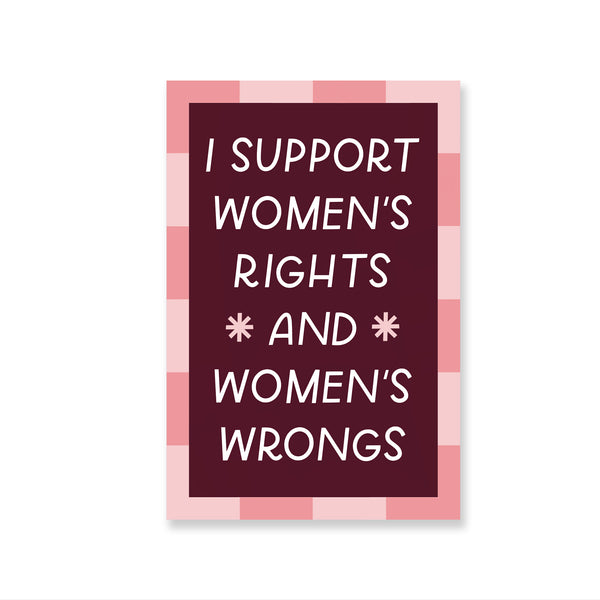 Women's Rights And Wrongs Sticker