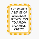 Enjoying Cheese Obstacles Funny Sticker