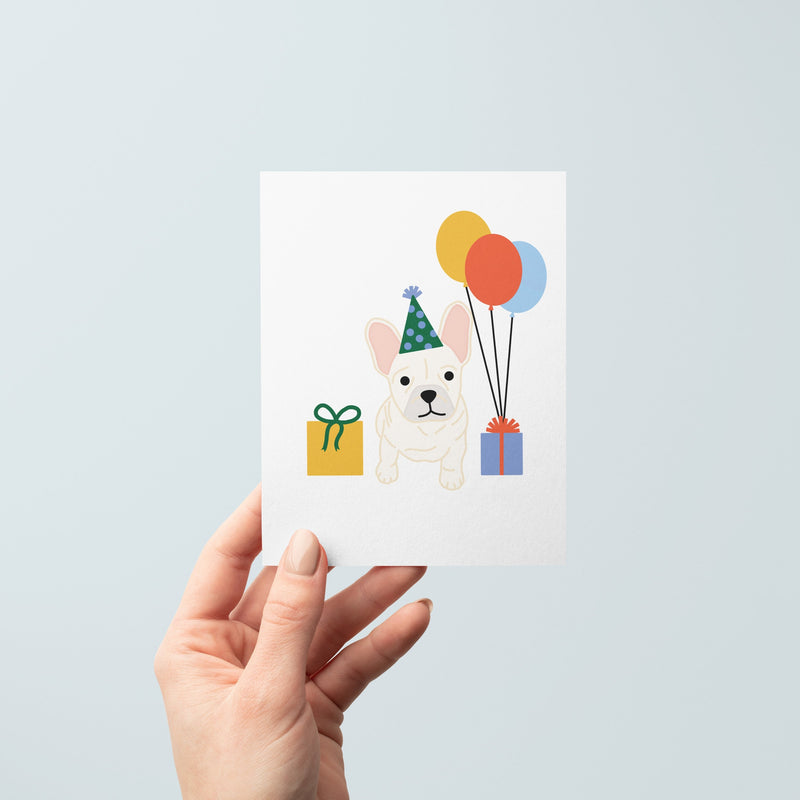 french bulldog birthday card frenchie illustration by just follow your art