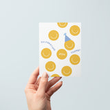 smiley face birthday card by just follow your art