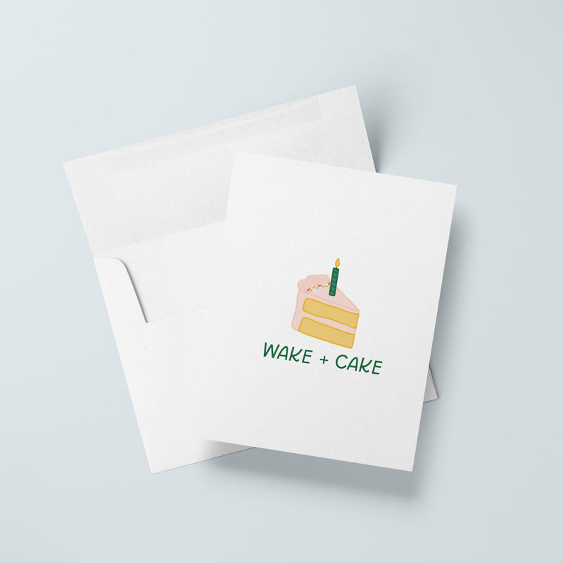 Wake And Cake Birthday Card