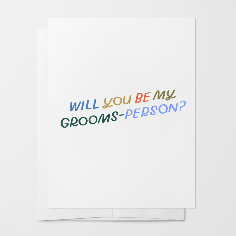 Will You Be My Grooms-Person? Card | Wedding Party Card, Inclusive Cards