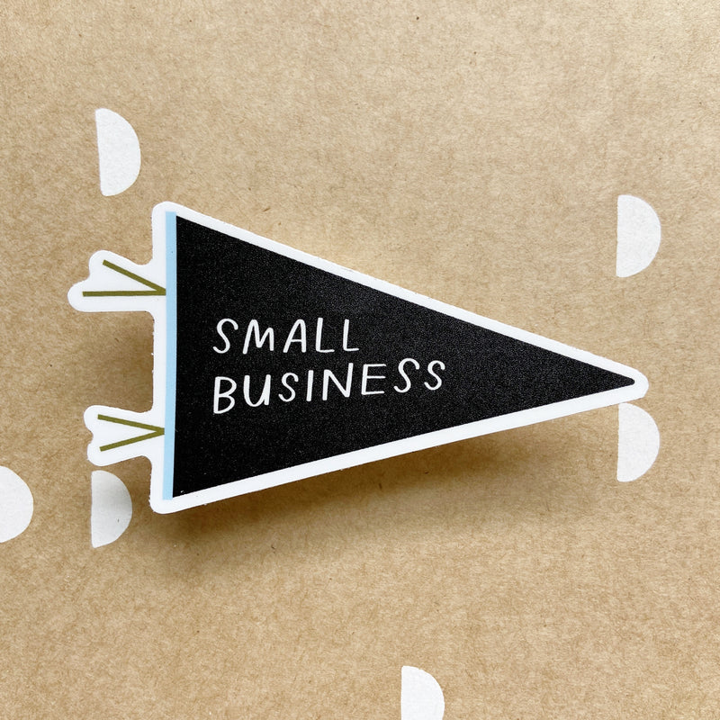 small business pennant vinyl sticker woman owned business just follow your art